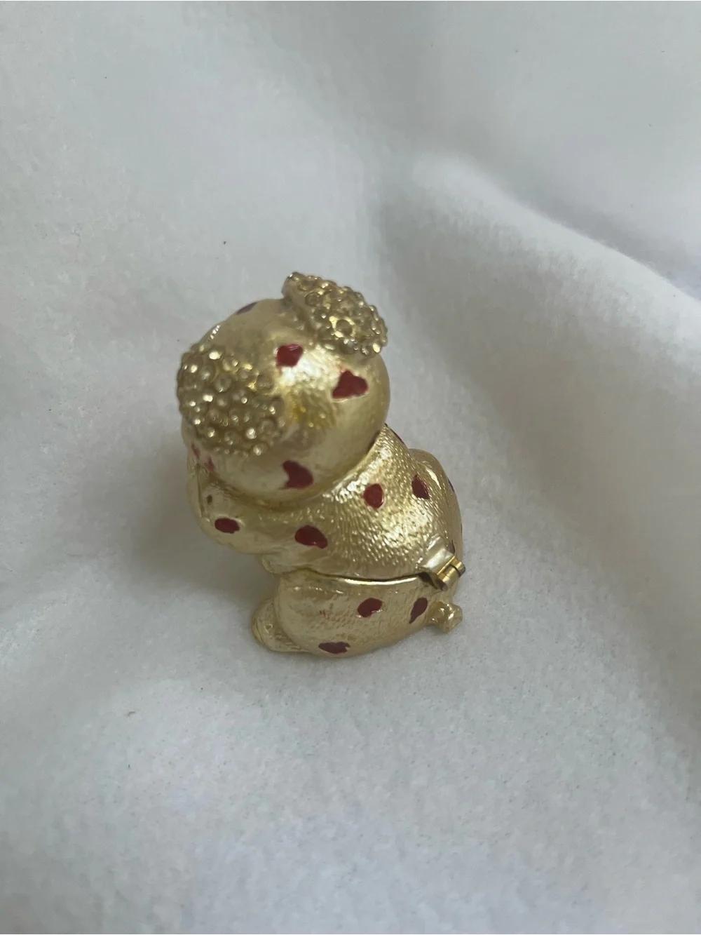 Gold and Red Pig with Crystals Trinket Box